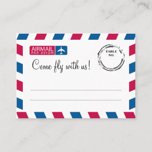 Airmail Escort Seating Card Wedding