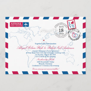 Airmail Germany Wedding Invitation