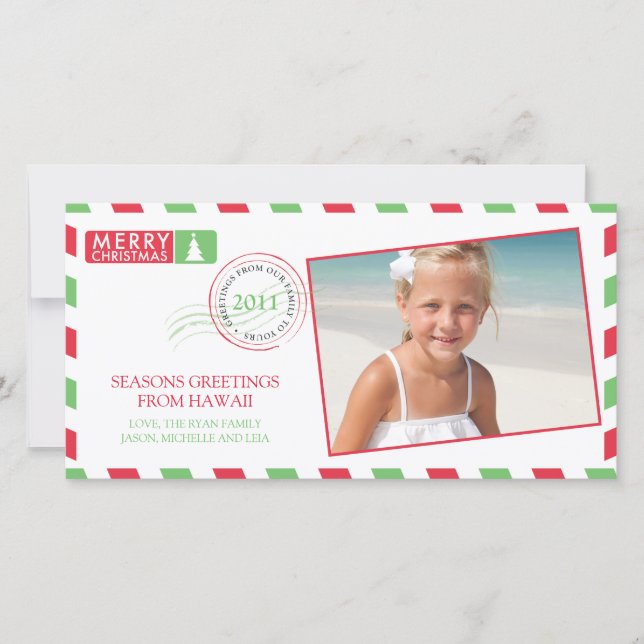 Airmail Holiday Greeting Card (Front)