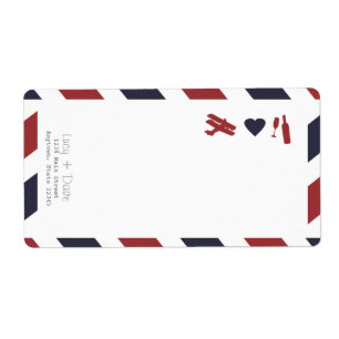 Airmail Label with Return Address