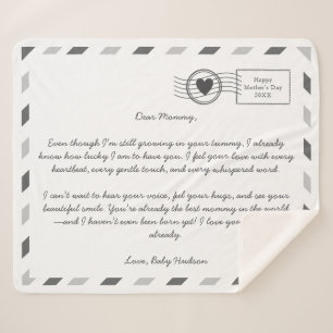 Airmail Love Letter for Mom-to-be Sherpa Blanket