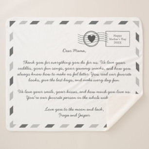 Airmail Love Letter to Mama Sherpa Blanket
