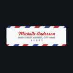 Airmail Return Address Labels<br><div class="desc">Address labels with a cute airmail style striped pattern.</div>