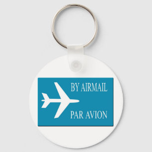 Airmail sticker effect key ring