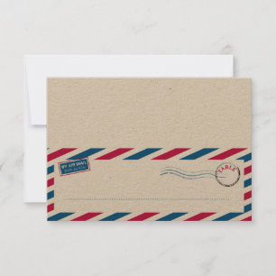 Airmail Tented Seating Card