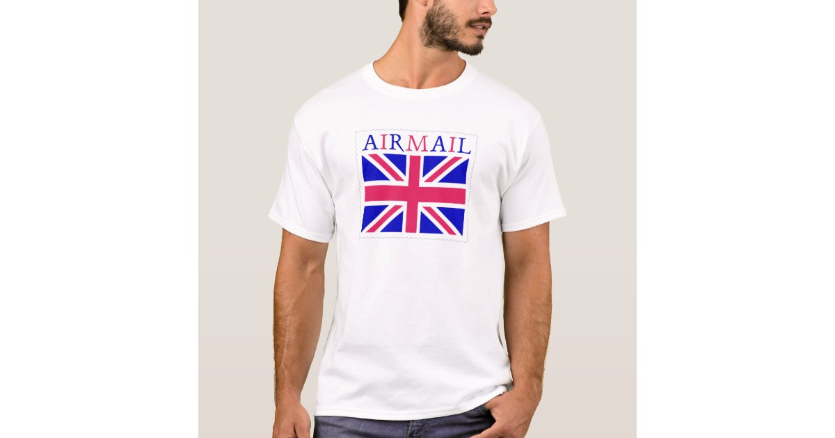Airmail Union Jack Flag T-Shirt | Zazzle.co.uk