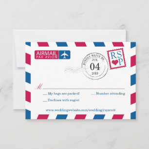 Airmail   Wedding RSVP Card