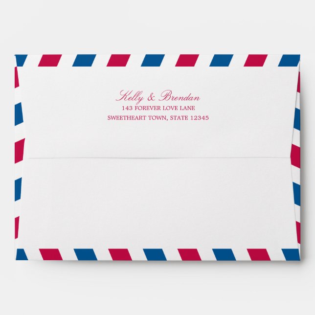 Airmail with Return Address | 5x7 Envelopes (Back (Top Flap))