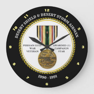 AIRMAN  1 STAR  / DESERT SHIELD & STORM LARGE CLOCK