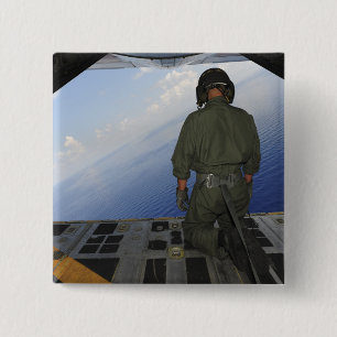 Airman observes the waters of the Gulf of Mexic 15 Cm Square Badge