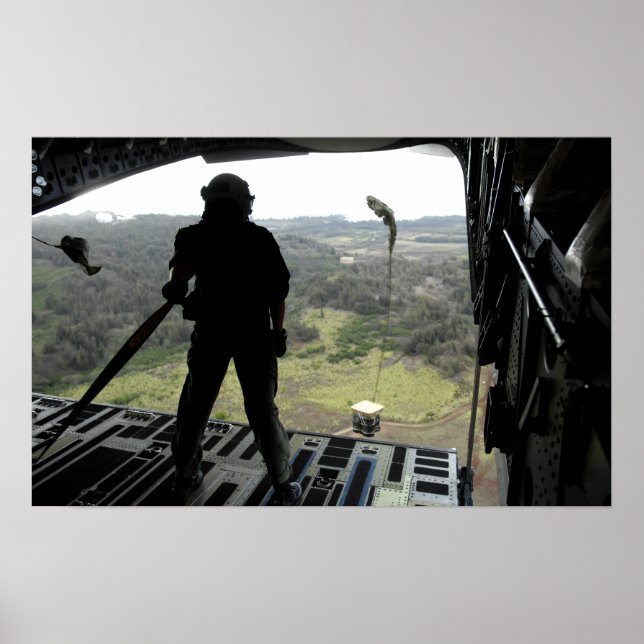 Airman watches a practice bundle fall poster (Front)