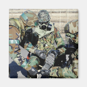 Airmen assist a Republic of Korea Army soldier Magnet