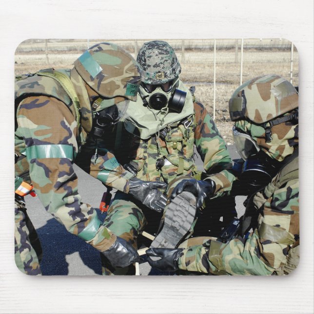 Airmen assist a Republic of Korea Army soldier Mouse Mat (Front)