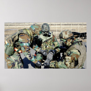 Airmen assist a Republic of Korea Army soldier Poster