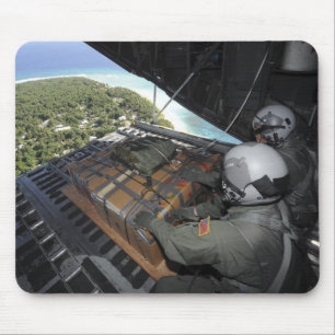 Airmen push out a pallet of donated goods 2 mouse mat