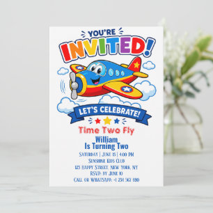 Airplane 2nd Birthday Boy   Plane Party  Invitation