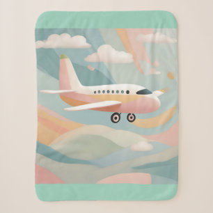 Airplane AI art Sherpa Blanket