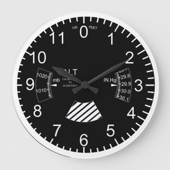 airplane altimeter wall clock (Front)