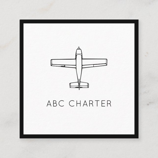 Airplane Aviation Square Business Card (Front)