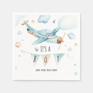 Airplane Baby Shower Napkins - It's a Boy