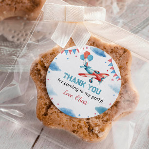 Airplane Birthday Oh My Time Flies Sticker Labels