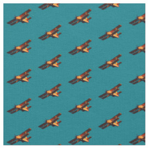 Airplane & Blue sky /vintage plane Fabric