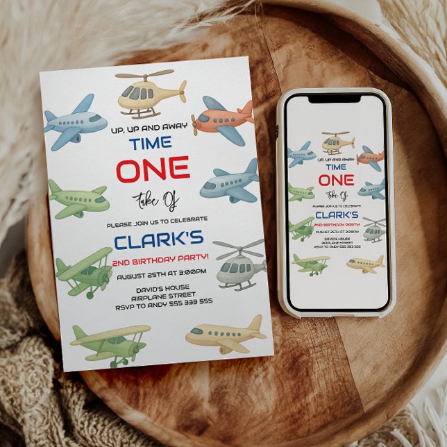 Airplane Boy 1st Birthday | Fun Sky Theme Party Invitation (Creator Uploaded)