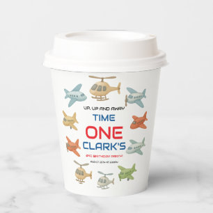 Airplane Boy 1st Birthday Fun Sky Theme Party Paper Cups
