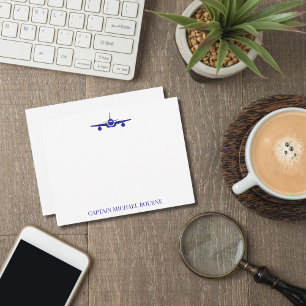 Airplane Captain Pilot Aviator Modern Custom Card