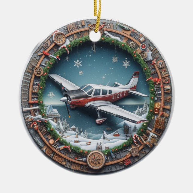Airplane Christmas Ornament (Front)
