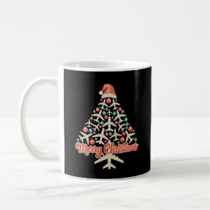 Airplane Christmas Tree Pilot Xmas Holiday Family Coffee Mug