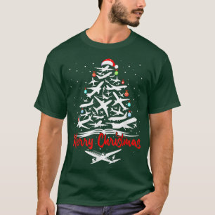 Airplane Christmas Tree ts T-Shirt