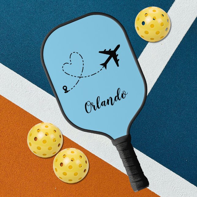  Airplane & Heart Contrail Travel Custom Vacation Pickleball Paddle (Creator Uploaded)