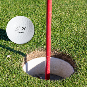  Airplane & Heart Contrail Travel Vacation Custom Golf Balls