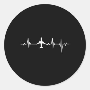 Airplane Hebeat Flying Aviator Classic Round Sticker