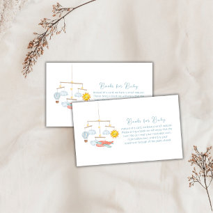 Airplane Hot Air Balloon Books For Baby Shower  Enclosure Card