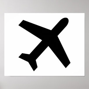 Airplane icon poster