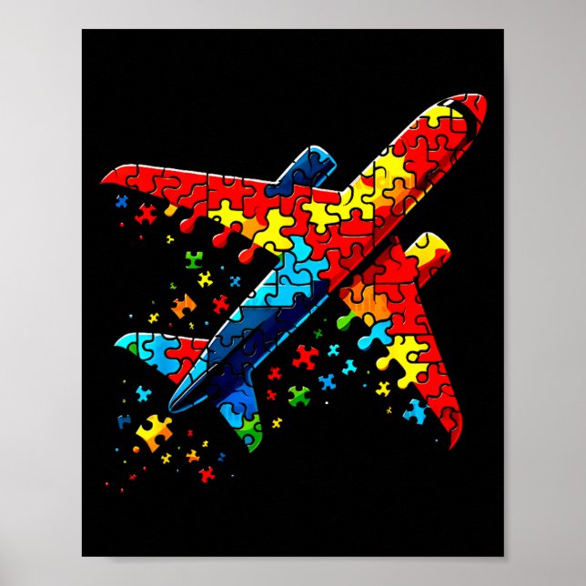 Airplane Jigsaw Puzzle Kids Toddler Boys Autism Aw Poster (Front)