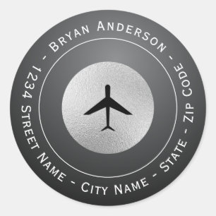 Airplane Logo Return Address Label