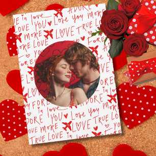 Airplane Love you Romantic Text Funny Custom Photo Holiday Card