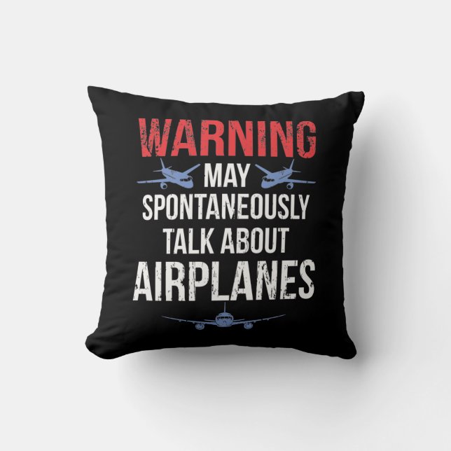 Airplane Lover Cool Pilot Aviation Plane Fan Cushion (Front)