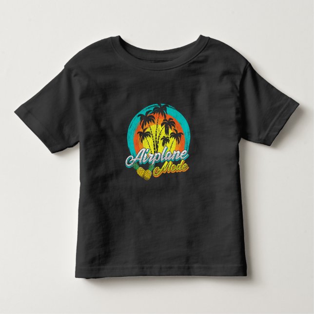 Airplane Lover Travel Sunset Palm Hawaii Pineapple Toddler T-Shirt (Front)