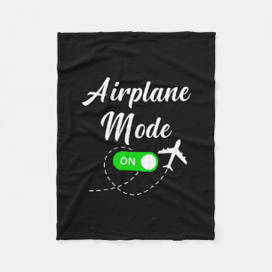 Airplane Mode Funny Travel Pilot Plane Vacation Fleece Blanket