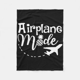 Airplane Mode Traveling Pineapple Vacation Trip Gi Fleece Blanket