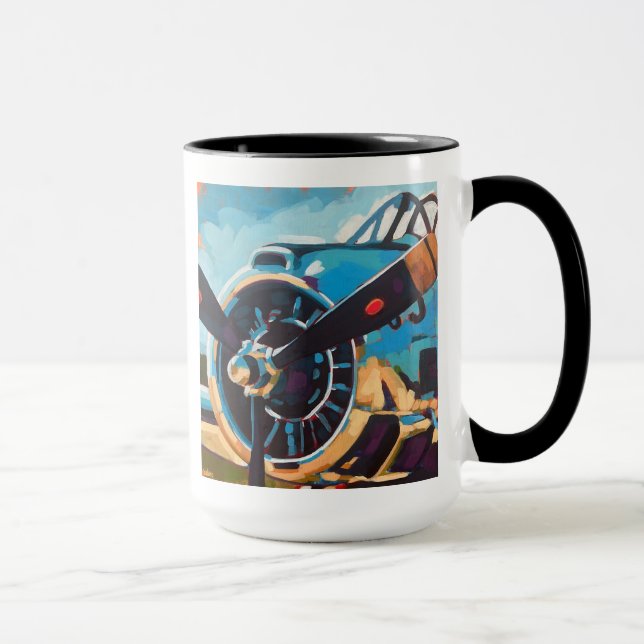Airplane Painting - Gift for Aviation Enthusiasts Mug (Right)