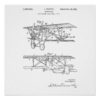Airplane Patent Diagram  Poster