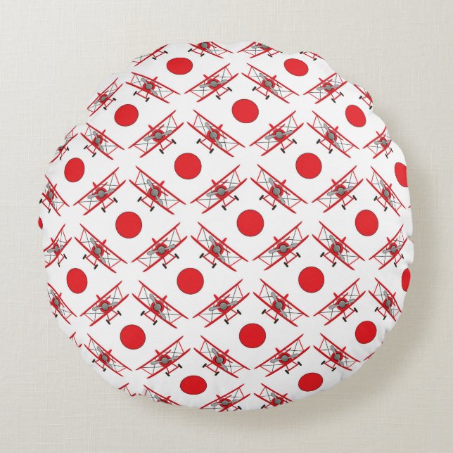 Airplane Pilot Aviation Lovers Round Cushion (Front)