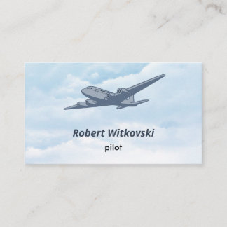Airplane Pilot Flying in the Сlouds Business Card