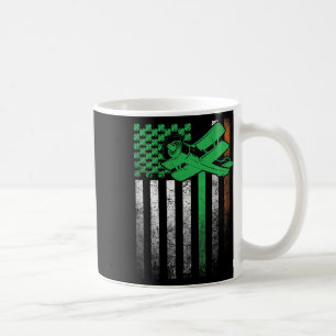 Airplane Pilot Flying Irish American Flag St. Patr Coffee Mug