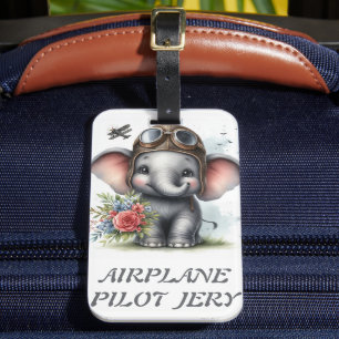 AIRPLANE PILOT JERY LUGGAGE TAG